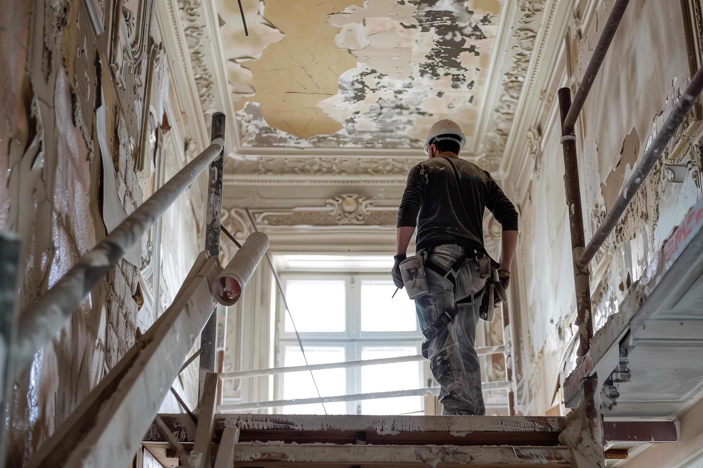 Two inspectors walking an active construction site